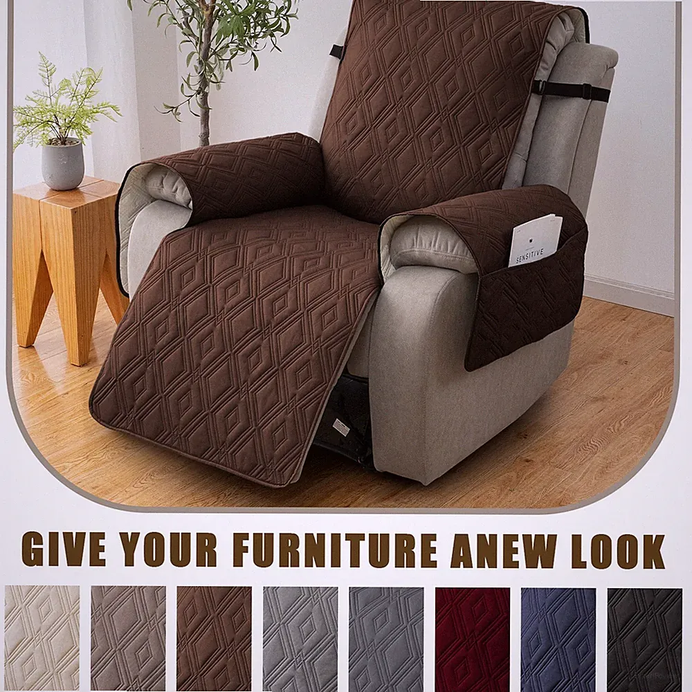 100% waterproof and non-slip diamond plaid recliner cushion, home decor
