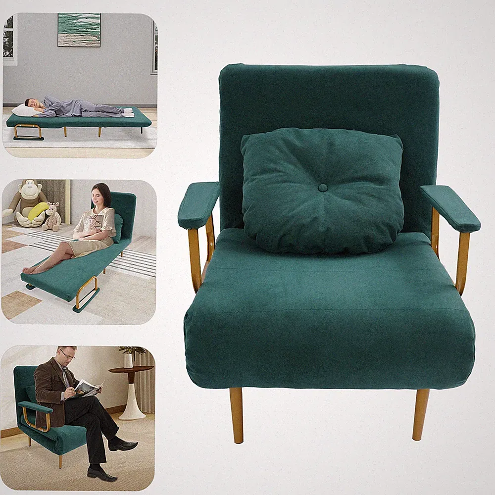 Convertible Sofa Bed Folding Arm Chair Sleeper Leisure Recliner Lounge Couch New