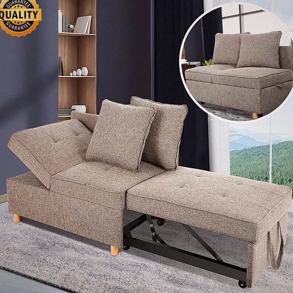 Folding Sofa Bed Chair Ottoman Sleeper Chair Chaise Lounge Adjustable Backrest