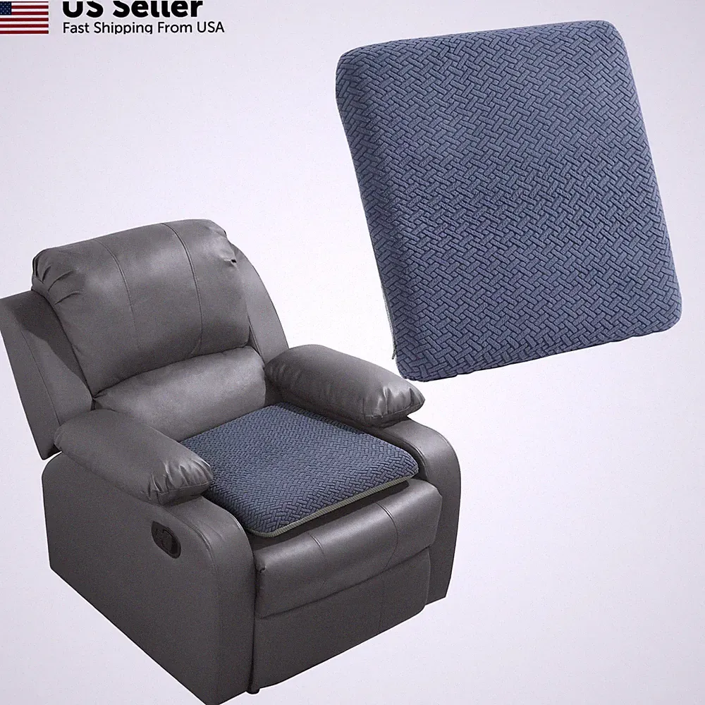 HOMBYS Tufted Furry Recliner Seat Cushion for Elderly Foam 20*20*3in, Grey