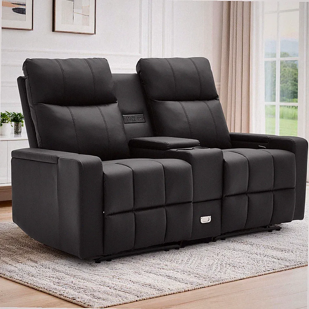 Korser 2-Seater Loveseat Recliner Sofa with Cup Holders & USB Ports & Type C